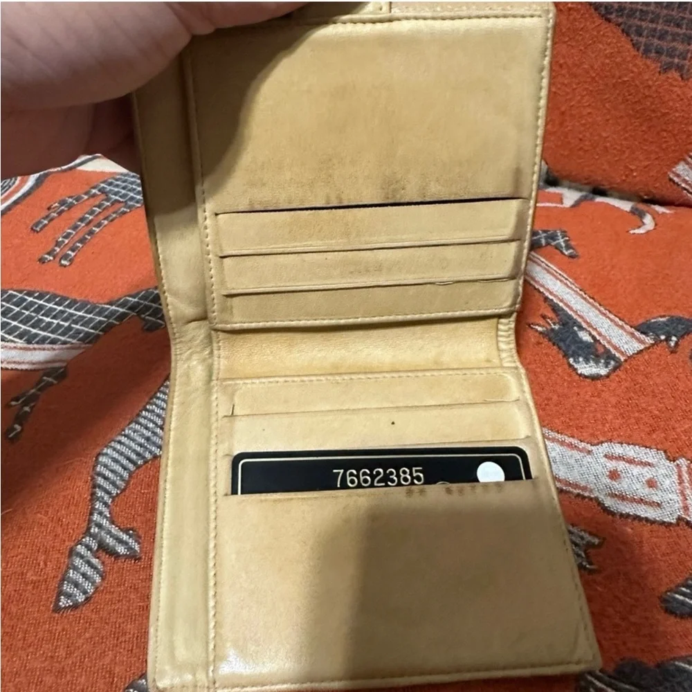 Chanel Tan Caviar Leather CC Compact Flap Wallet
